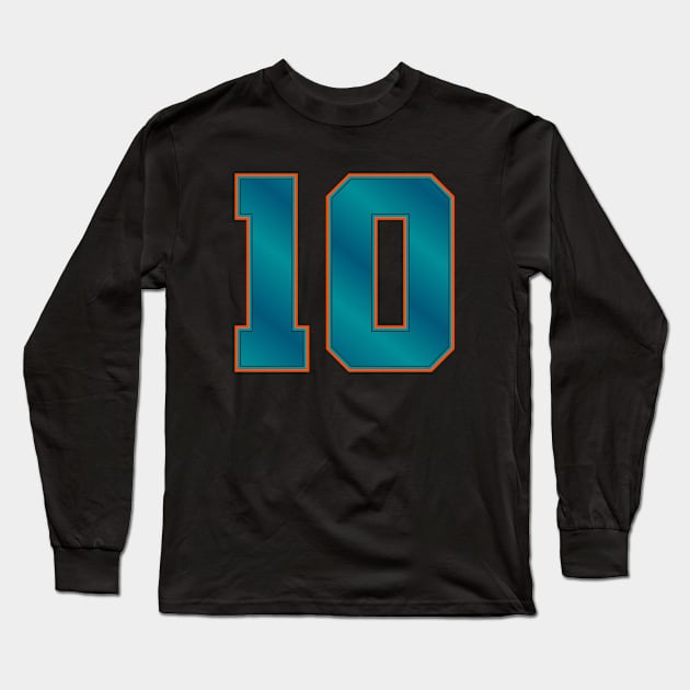 10 || miami dolphins | Sportwear Long Sleeve T-Shirt by Aloenalone